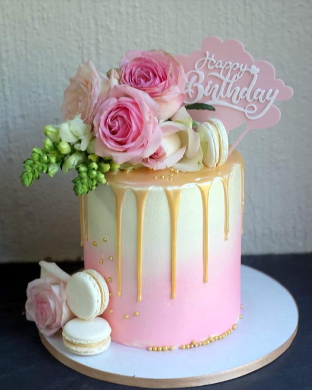 Happy Birthday Golden Drip Cake in Weltevredenpark